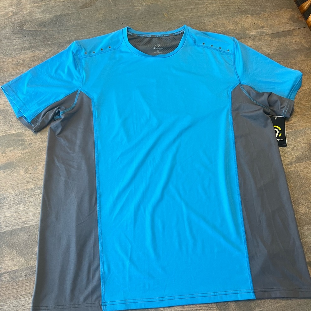 Champion Blue and Gray Performance Tee